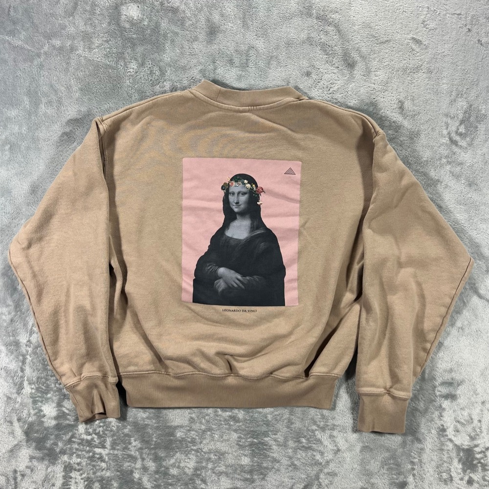 UNIQLO‎ UT Louvre Mona Lisa Sweatshirt Womens XS Tan Graphic Pullover Museum